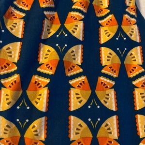 Lularoe Leggings - Orange butterflies Blue background